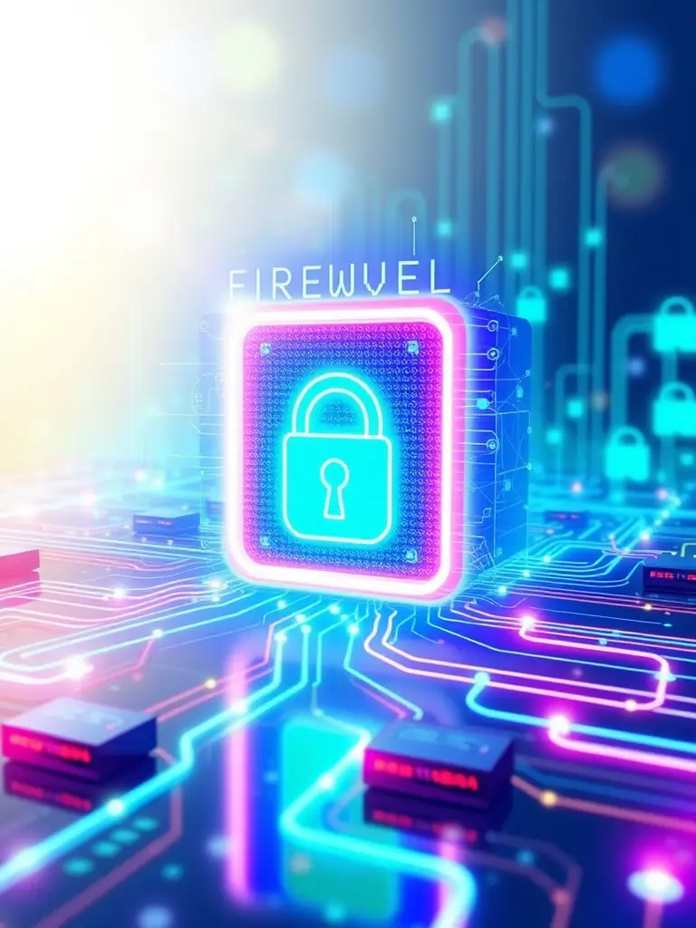 An image depicting a secure firewall protecting a network, symbolizing the robust security solutions offered by phelepsofl to safeguard small businesses from cyber threats.